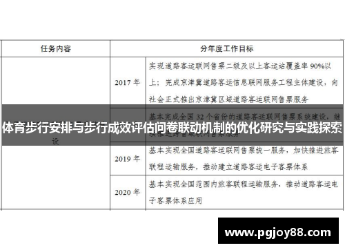 体育步行安排与步行成效评估问卷联动机制的优化研究与实践探索
